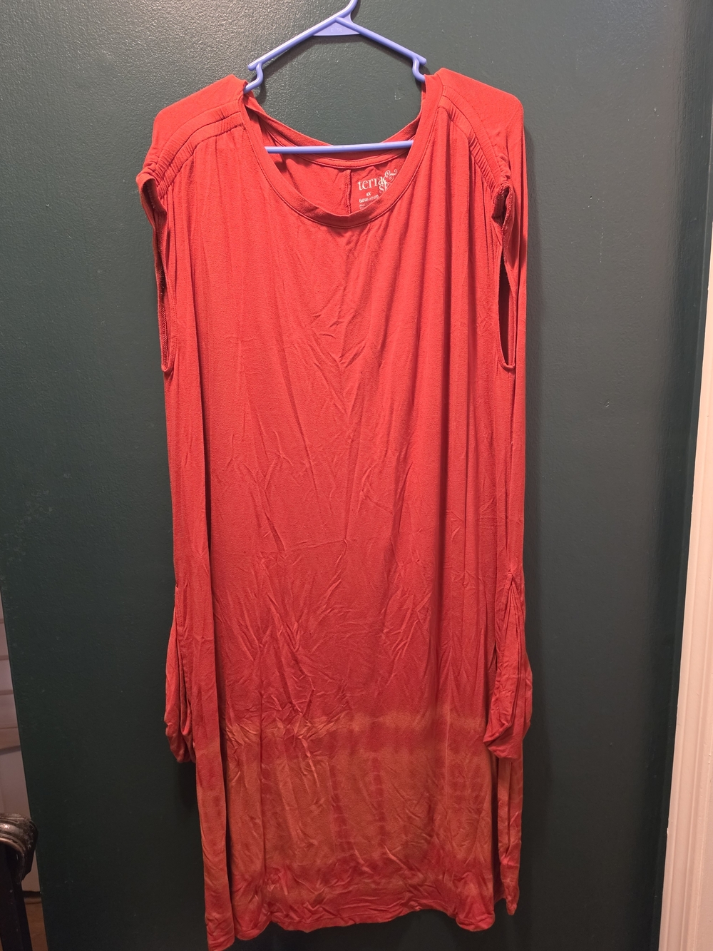 Terra & Sky Red to Orange Ombre Midi Dress
